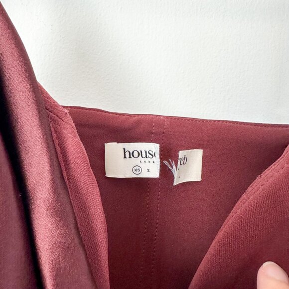 House of CB | Reva Satin Balcony Corset Midi Dress in Rasin Brown - Picture 6 of 10